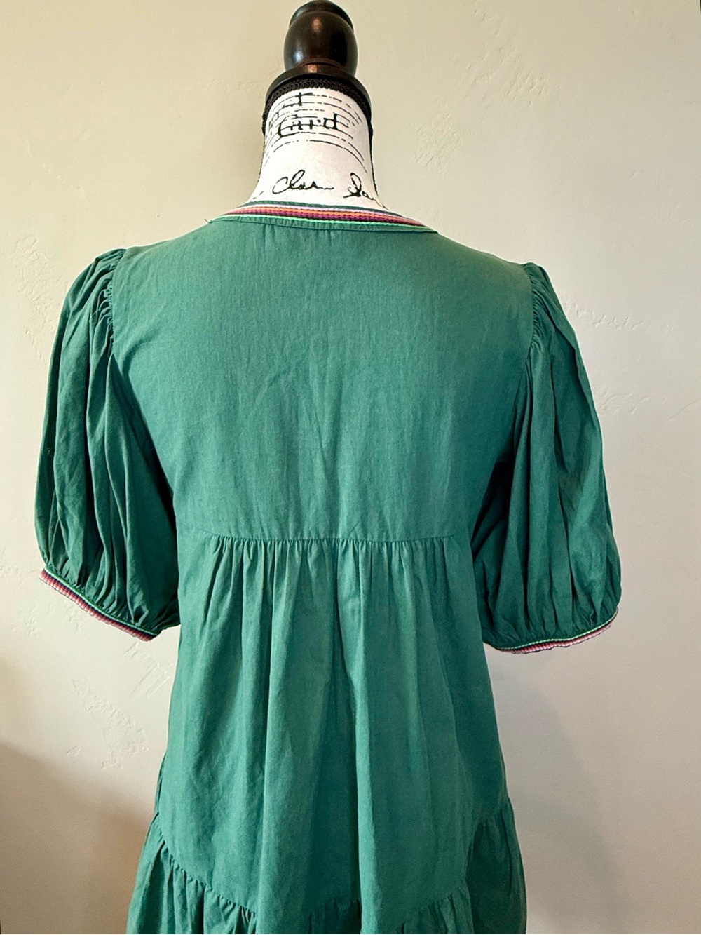 Pinch Meadow Tiered Mini Dress in Hunter Green, Embroidered Cotton. SMALL NWOT - Picture 12 of 17